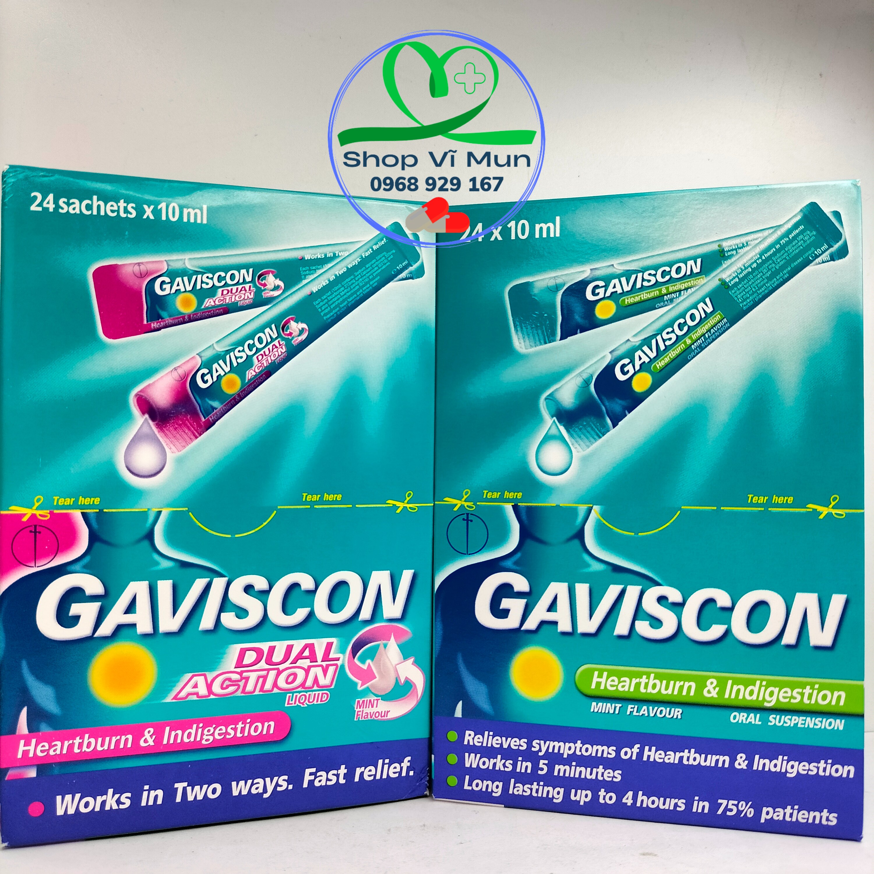 Gói uống dạ dày GAVISCON hộp 24 gói - Giảm nhanh ợ nóng và khó tiêu