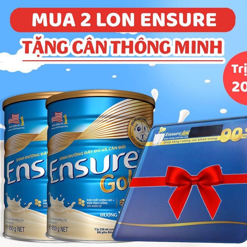 Combo Sữa ensure mua 2lon dc tặng kèm 1 cân điện tử