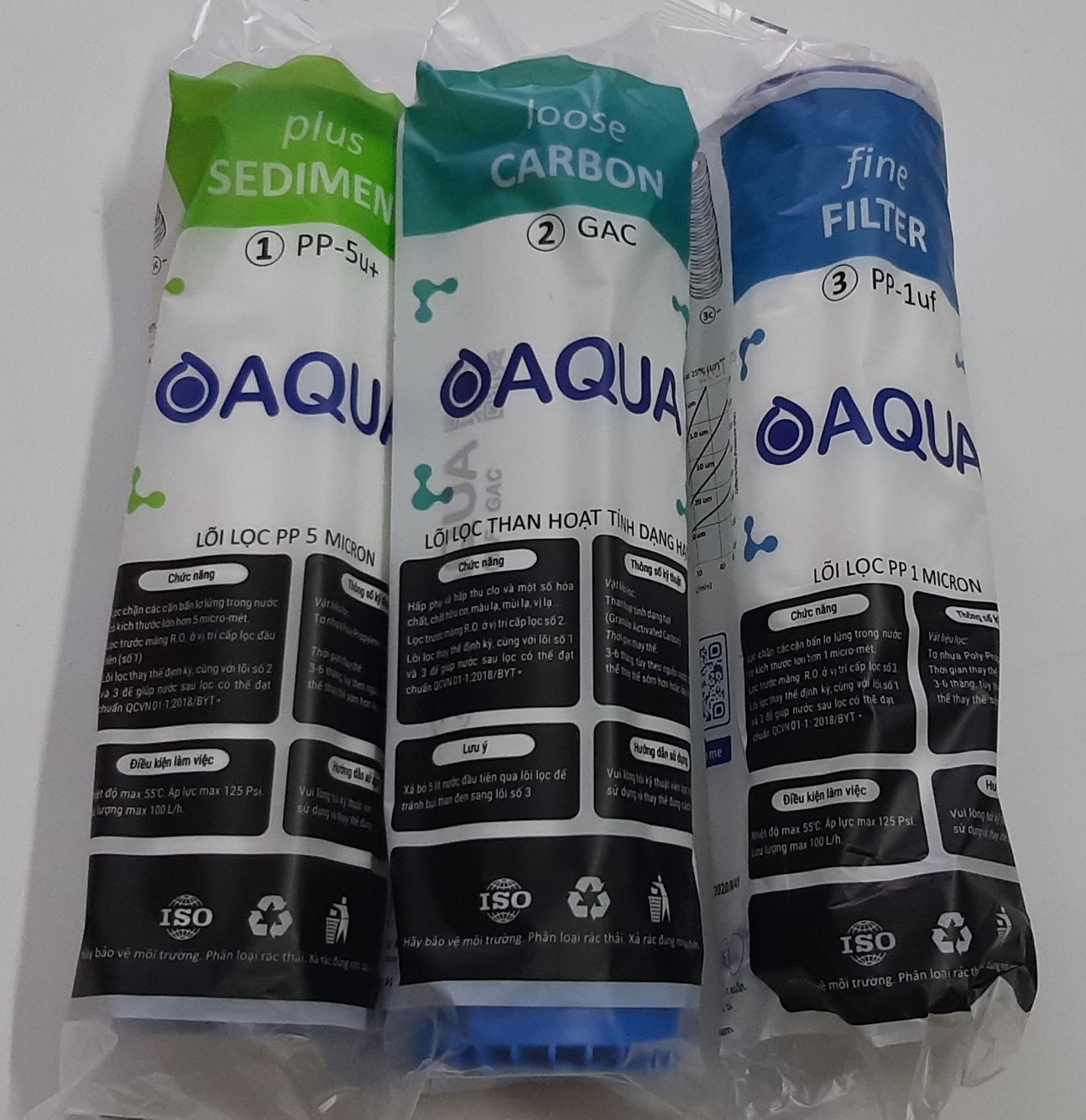Lõi lọc nước 1 2 3 aqua cao cấp- dùng được cho tất cả các loại máy lọc