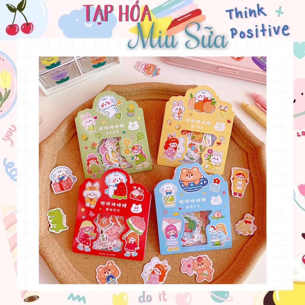Set 60 sticker siêu dễ thương siêu nhiều - MiuSua