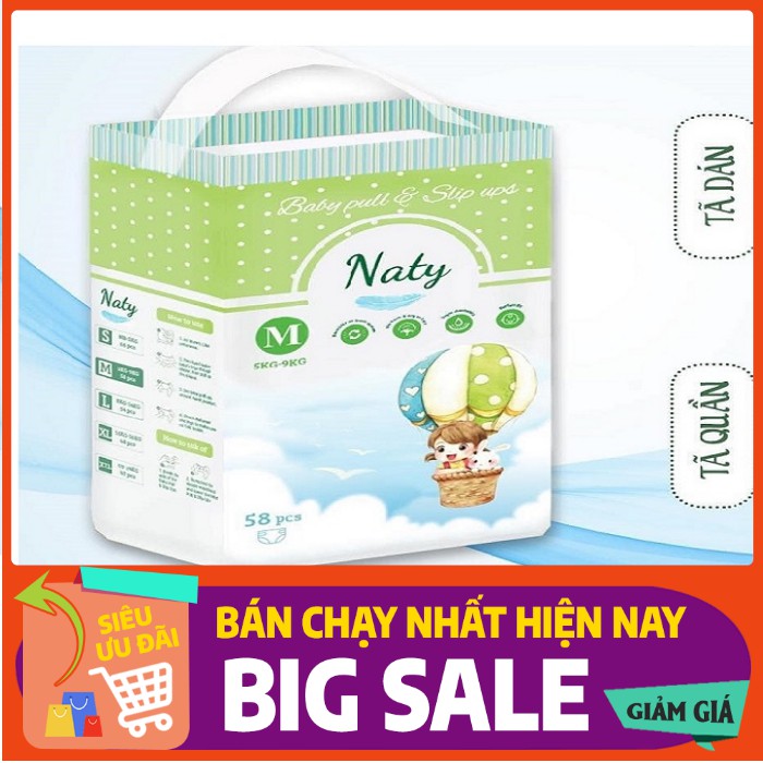 Bỉm Quần Naty Công Nghệ Đức Đủ Size Mq58/Lq54/XLq48/XXL42-tã quần, tả, bỉm, ta quan , bim tre em , bỉm trẻ em ,ta ,bim