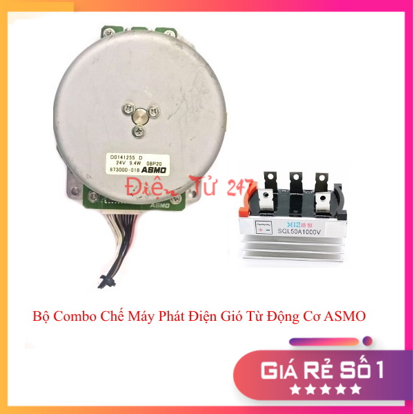 Bộ Combo Chế Máy Phát Điện Gió Từ Động Cơ ASMO 9.4W
