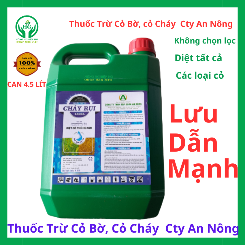Can 4.5 lít thuốc trừ cỏ bờ, cỏ cháy, cỏ vườn, cty an nông' giao nhãn ngẫu nhiên, ( vật tư nông nghiệp agrihg