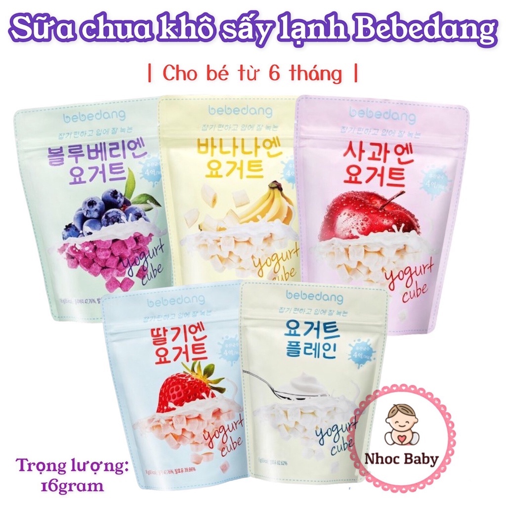 Sữa chua khô, Phô mai sấy lạnh Bebedang cho bé gói 16g Hàn Quốc