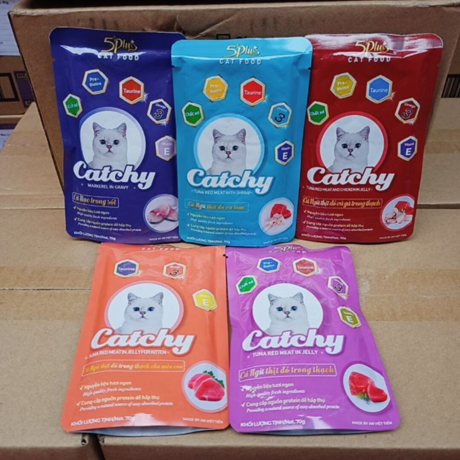 MTPETSHOP Pate 5plus Catchy Cho Mèo 70g dành cho mèo