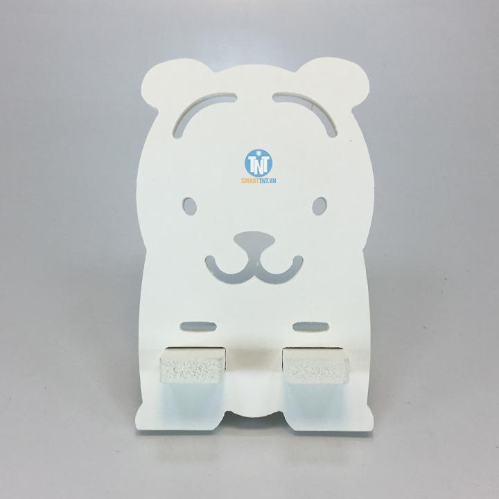 Giá đỡ, kệ để điện thoại bằng gỗ CNC cao cấp hình gấu