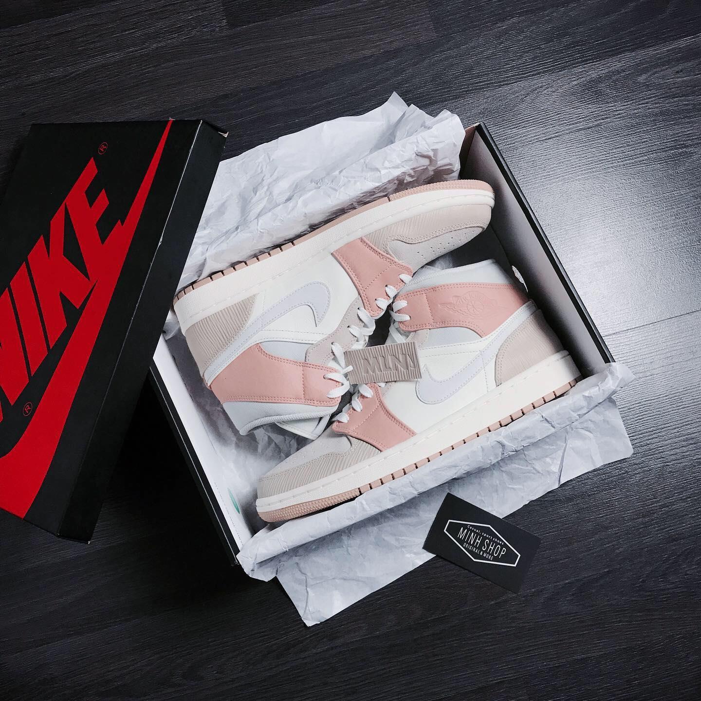 Giày sneaker Jo.rdan 1 Milan hight, Giày Jord.an cổ cao 1 Milan màu hồng đất bản đẹp mới nhất