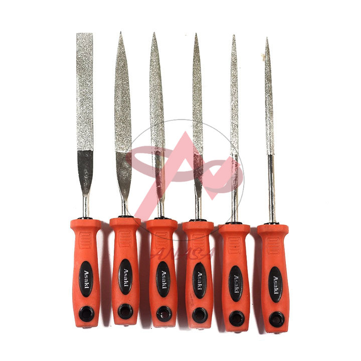 Bộ giũa kim cương 6 cây 3mmx180mm asaki ak-3903