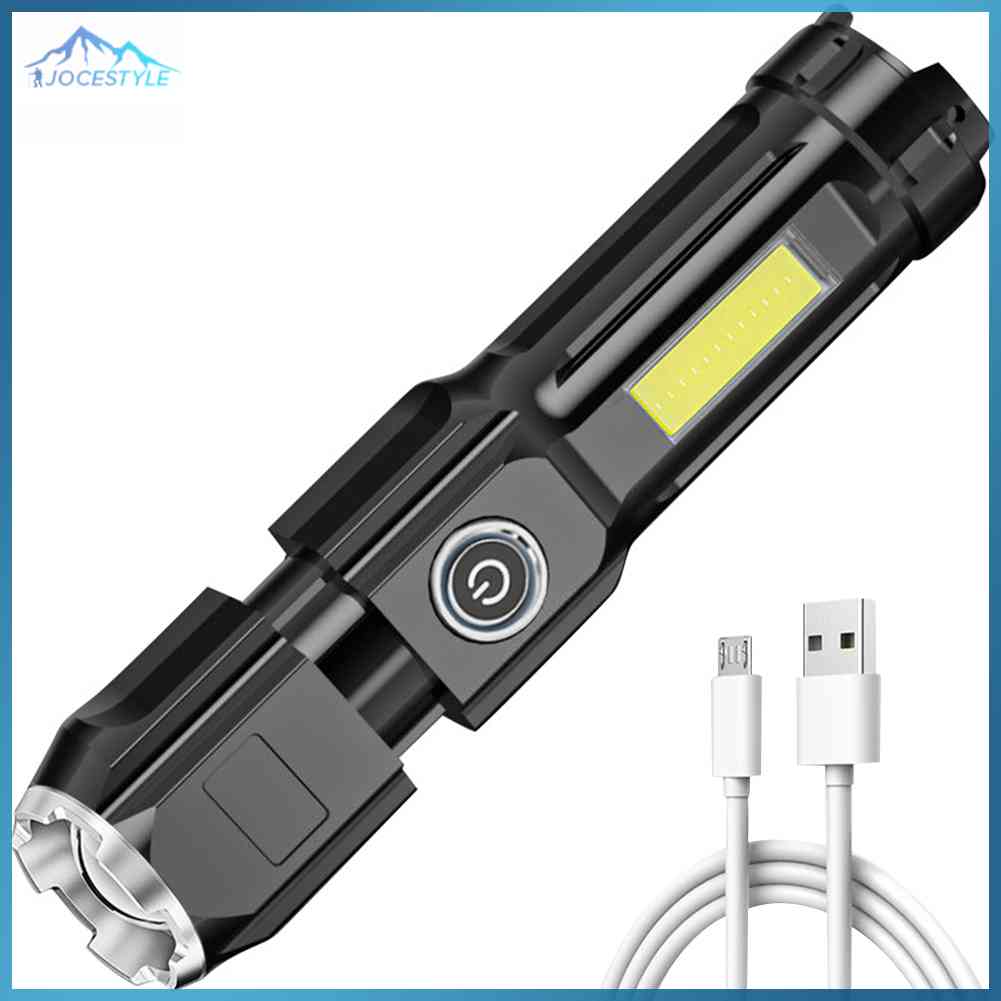 Xpg + đèn led cob đèn pin cầm tay sạc được usb đèn pin câu cá làm việc ban đêm