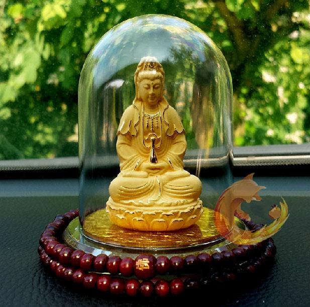 Tượng để xe hình quan thế âm bồ tát