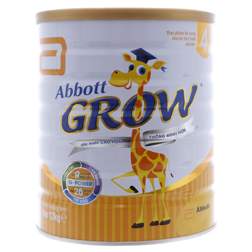 Sữa Bột Abbott Grow 4 - Hộp 1,7Kg Cho Bé 2 Tuổi Trở Lên