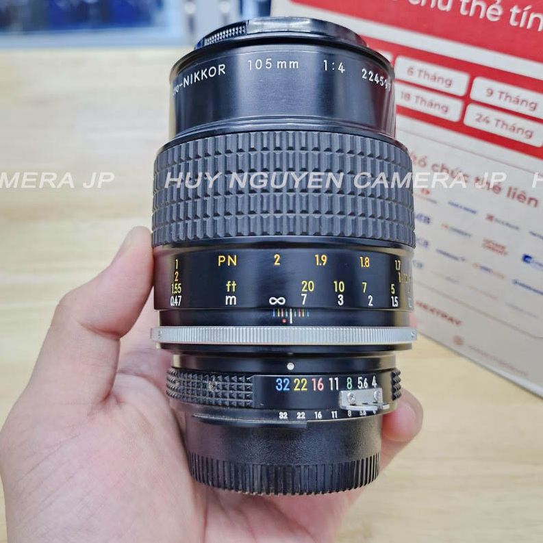 ỐNG KÍNH Nikon  105 F4 AI MICRO ĐẸP  99%  . ống kính MF LẤY NÉT BẰNG TAY.