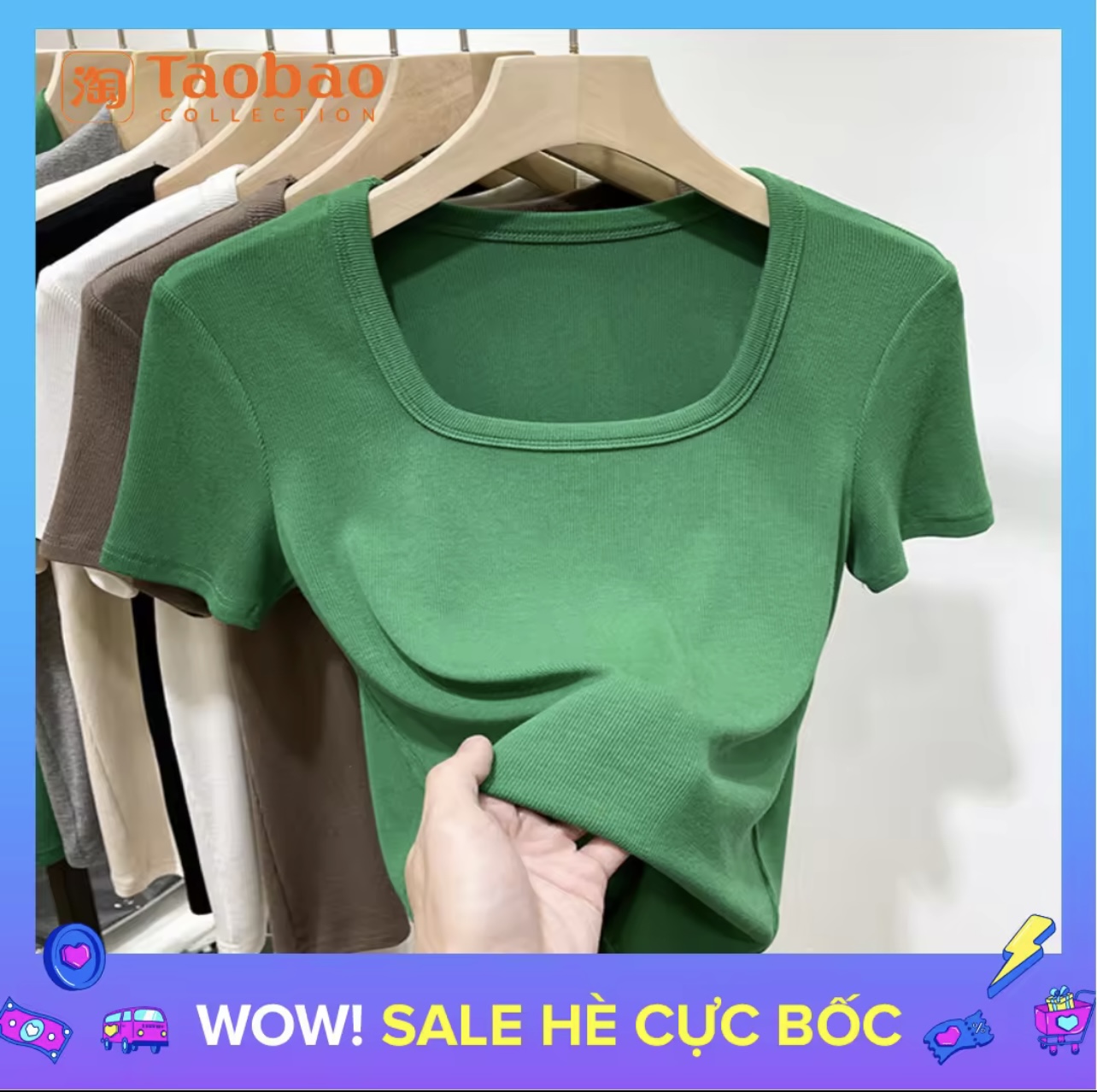Áo Thun Nữ, Áo Kiểu Nữ Cổ Chữ U, Tay Ngắn, Vải Gân Co Giãn Tốt, Ôm Body mềm mịn mát, phối đồ siêu xinh, đi cafe, đi chơi đều xinh