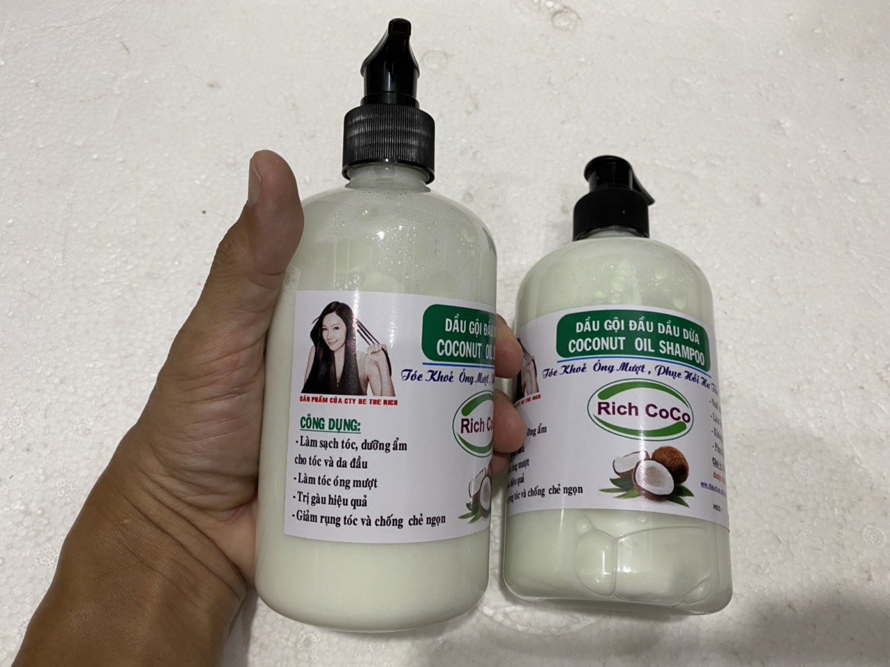 Dầu gội đầu dưỡng tóc dầu dừa - rich coco - coconut oil shampoo - chai 500ml