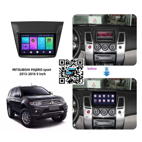 Mặt dưỡng 9 in xe  mitsubishi pajero sport 2013-2016 jack nguồn