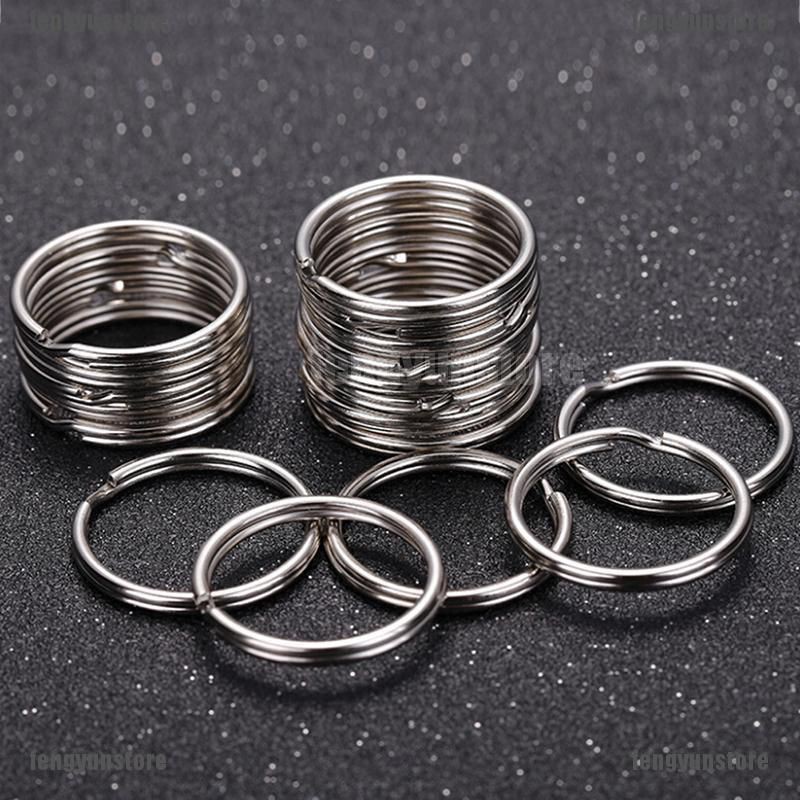 Gói 50/100 cái khoen móc khóa 3 cm tròn . chất liệu inox si sáng, dày dặn