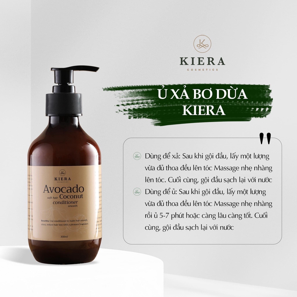 Kiera dầu xả ủ tóc bơ dừa lọ 300ml