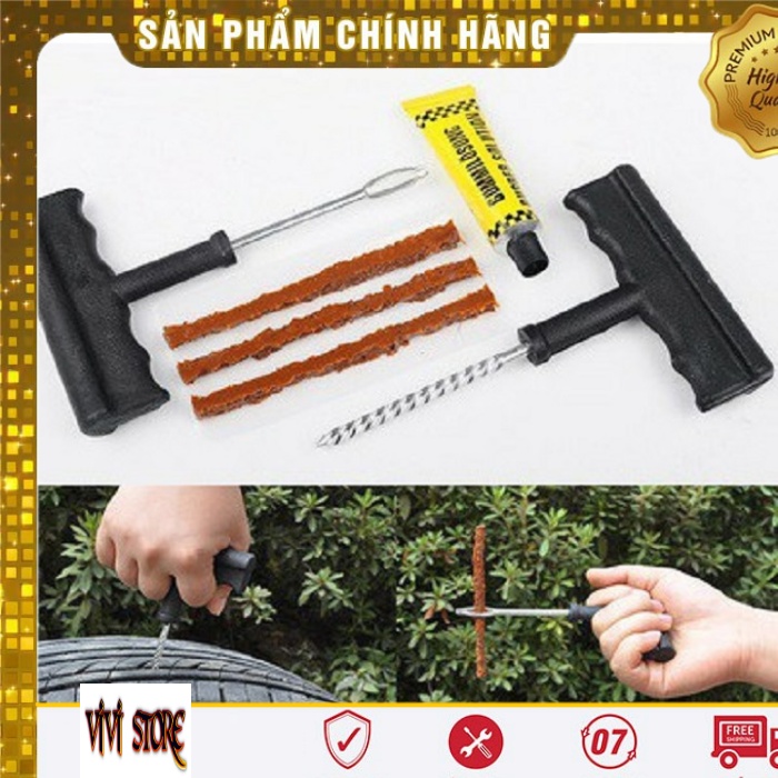 Bộ Đồ Vá Lốp Không Săm Xe Ô Tô Và Xe Máy Đa Năng