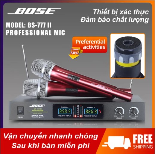 Micro Không Dây Bose BS777II Dàn Hát KaraokeMic Micro Loa Mic Không Dây Mic Hát KaraokeÂm Thanh Cực Chuẩn Micro Karaoke Micro Hát Karaoke Gia Đình Micro TốtChân Thực