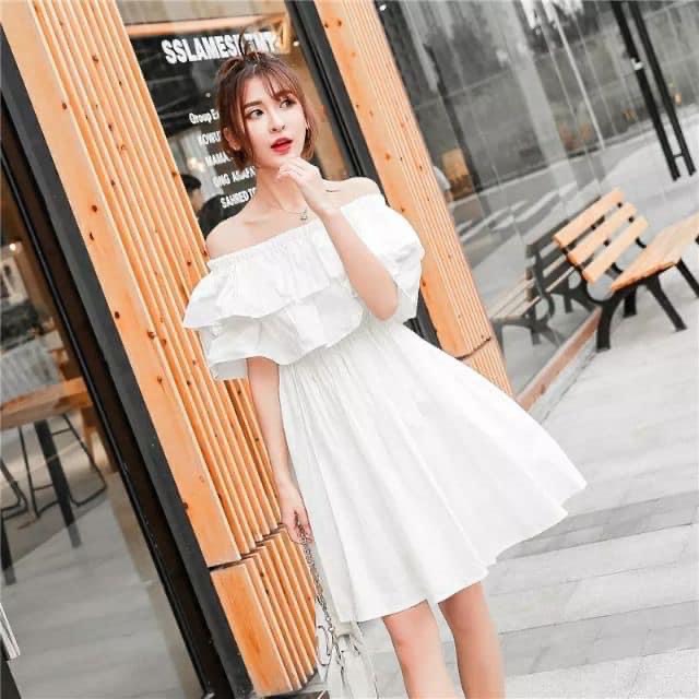Đầm voantrễ vai 2 tầng, đầm maxi, đầm xòe nữ thiết kế cao cấp ấn tượng - the thy