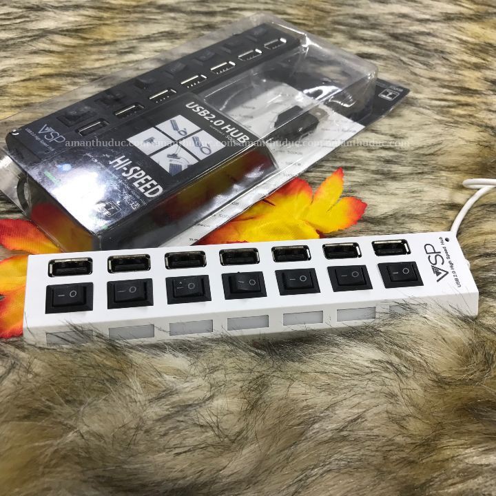 Hub usb 7p ổ điện có công tắc.