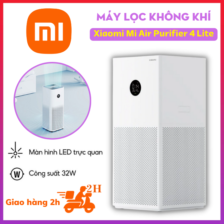 Máy lọc không khí Xiaomi Mi Air Purifier 4 Lite Bản Quốc Tế - Khử mùi, diệt khuẩn - Bảo Hành 12 tháng