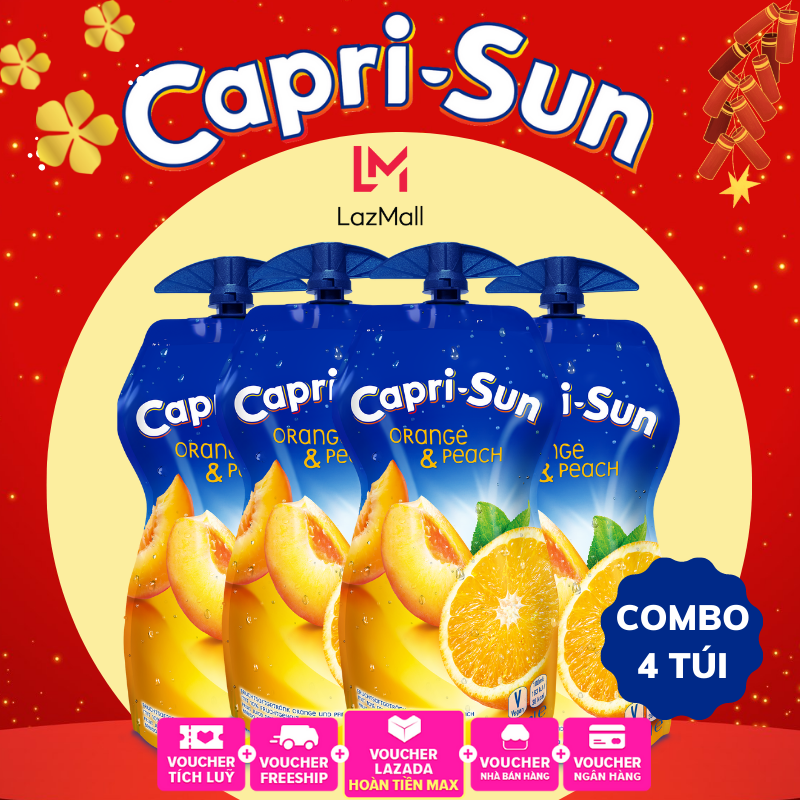 Nước trái cây Capri-Sun vị Cam & Đào 330ml - hàng nhập khẩu Đức chính hãng