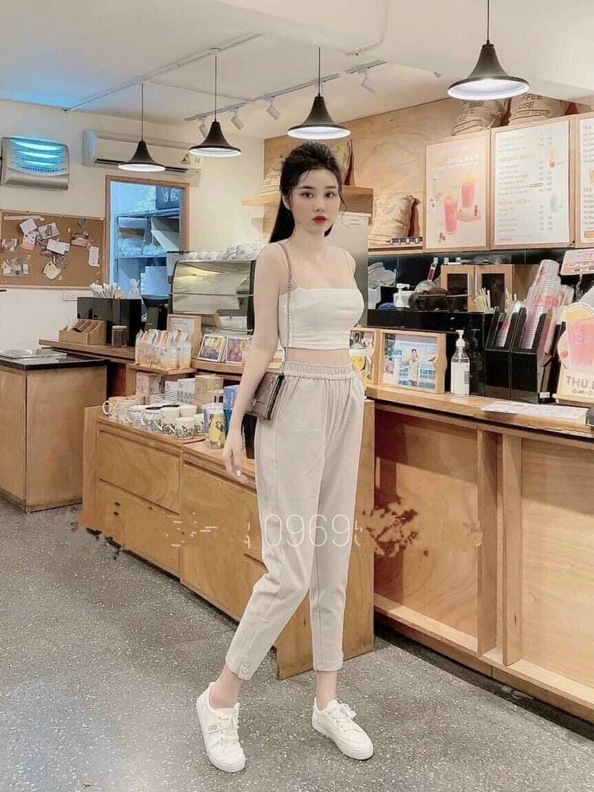 Quần baggy nữ khuy chân, chất dạ chéo dày, mịn co dãn, siêu phẩm giứ ấm thời trang mới pinky79shop bg21