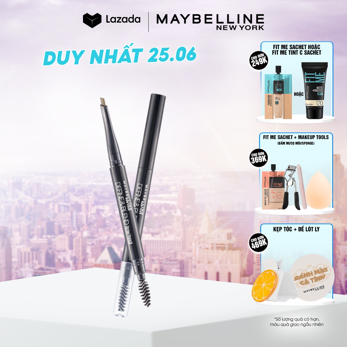 Chì Kẻ Mày 2 Đầu Sắc Nét Tự Nhiên Maybelline New York Define & Blend Brow Pencil 0.16g