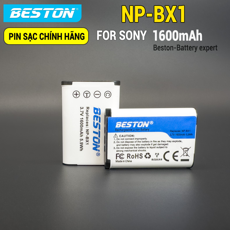 Pin sạc sony np-bx1 beston 1600mah dùng cho máy ảnh của sony dsc-rx1 dsc-wx300; dsc-wx350; dsc-wx500 fdr-x1000 hdr-as10