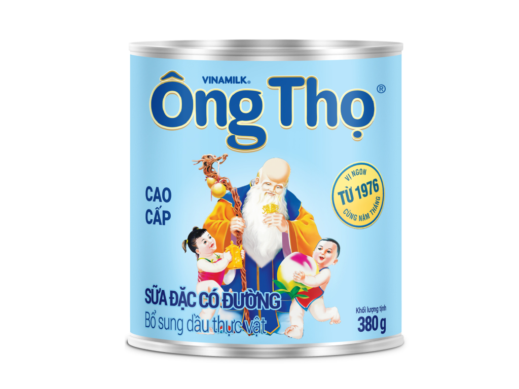 Sữa đặc có đường Ông Thọ Trắng nhãn xanh lon 380g