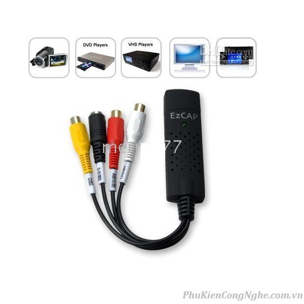 Easy Cap USB 2.0 Ghi chương trình TV-VCD-DVD-Camera vào Máy tính.ECUV