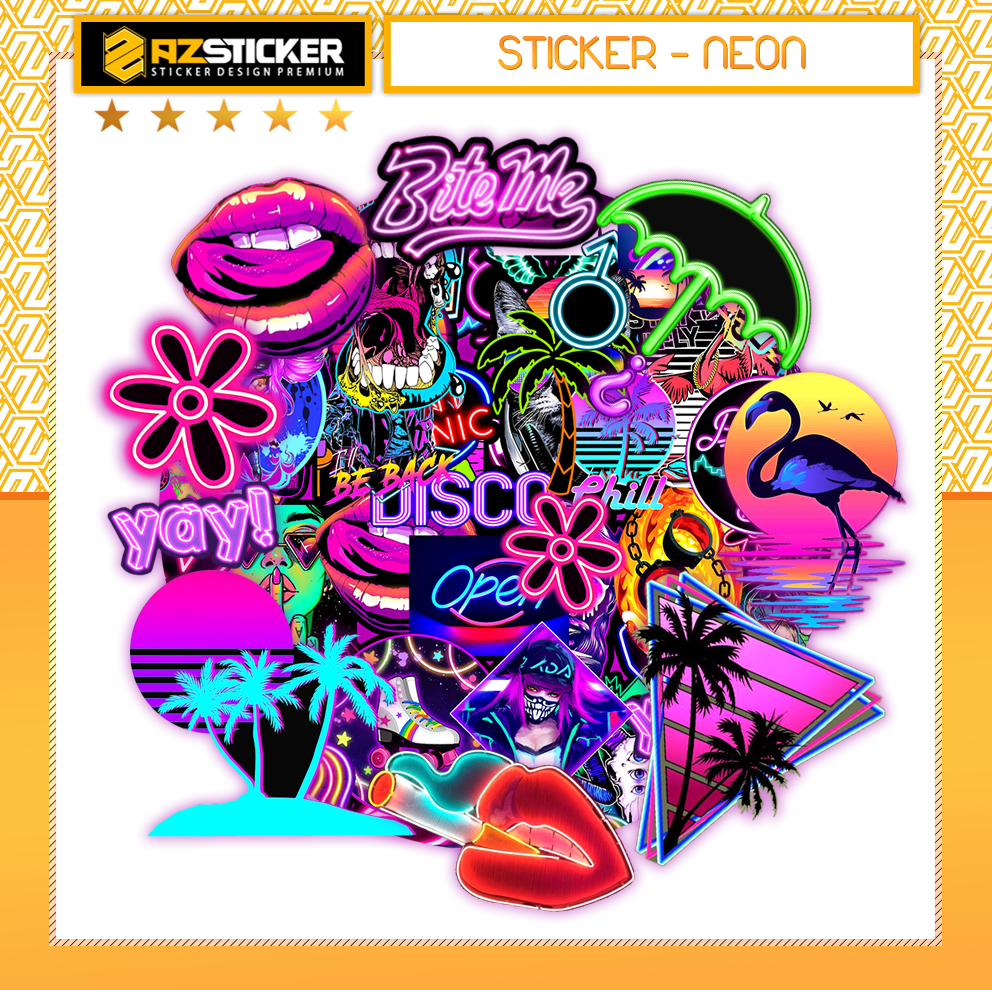 Set Sticker Neon | Dán Nón Bảo Hiêm, Điện Thoại, Laptop, Bình Nước...Chống Nước, Chống Bay Màu..
