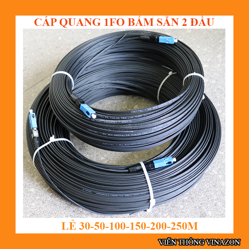 100m cáp quang 1 fo loại tôt bấm sẵn 2 đầu fast - C100