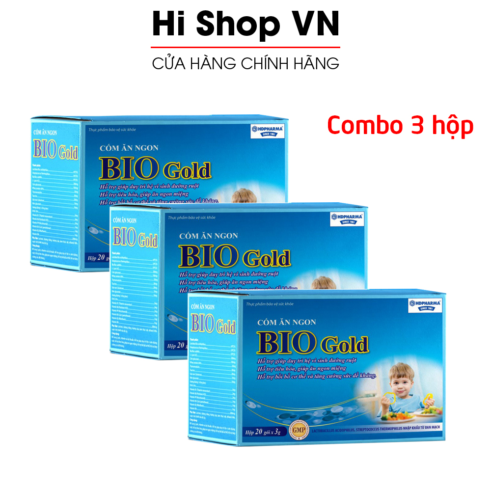 Combo 3 hộp Cốm ăn ngon cho bé Bio Gold giúp ăn ngon, giảm tiêu chảy và táo bón - Hộp 20 gói