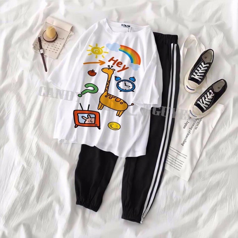 Set áo hươu kèm quần bo