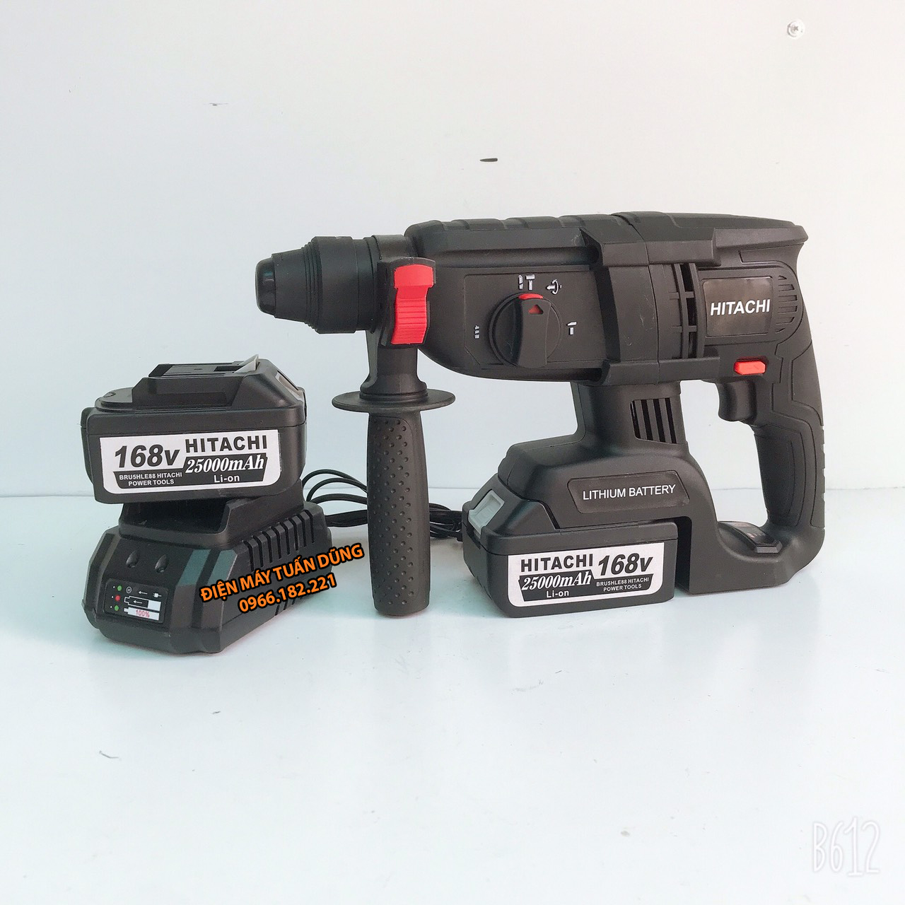 Máy khoan bê tông dùng pin Hitachi 168V Động cơ không chổi than KÈM 2 PIN Dụng cụ cần thiết cho thợ điều hòa cơ khí