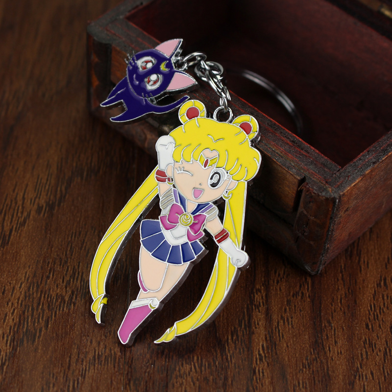 -A Móc Khóa Sailor Moon   Mặt Dây Chuyền Hoạt Hình Mặt Trăng Băng Nước   Mèo Dễ Thương Túi Nữ Phụ Kiện Trang Trí Quà Tặng