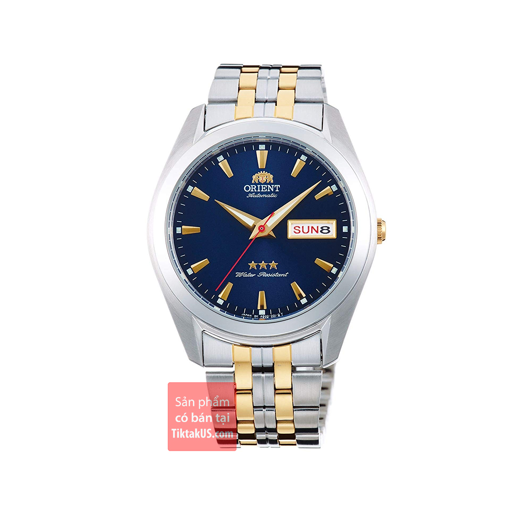 Đồng hồ nam dây thép orient 3 sao ra-ab0029l19b automatic demi vàng gold size 39mm chống nước 50m