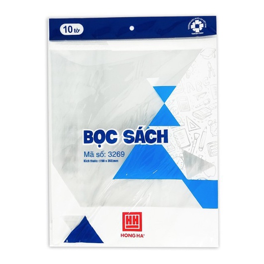 Bọc sách nylon hồng hà 3269 tập 10 chiếc