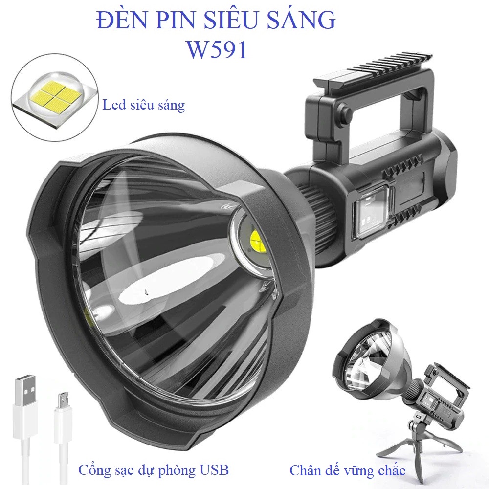 Đèn pin siêu sáng W591 chiếu xa 1000m pin khủng quân đội Mỹ, Đèn pin cầm tay , đèn pin cầm tay siêu sáng đèn pin, đèn bin led siêu sáng,siêu sáng quân đội mỹ ,đèn đi soi đêm, đèn binh siêu sáng , đèn pin siêu sáng 12000w hàng nhật