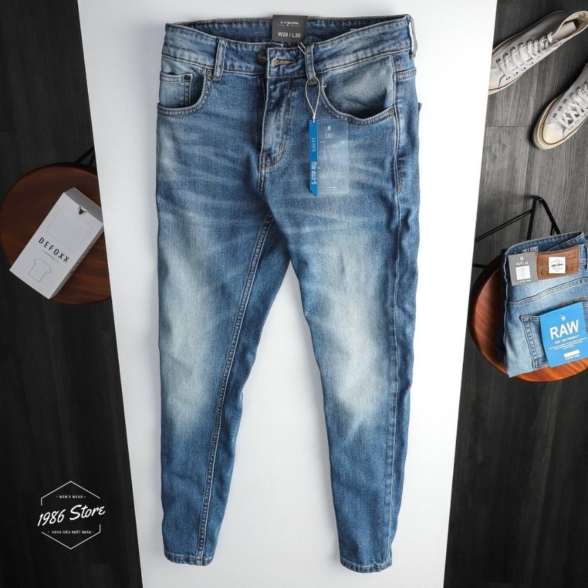 Quần jean nam gstar xanh mài, hàng cao cấp