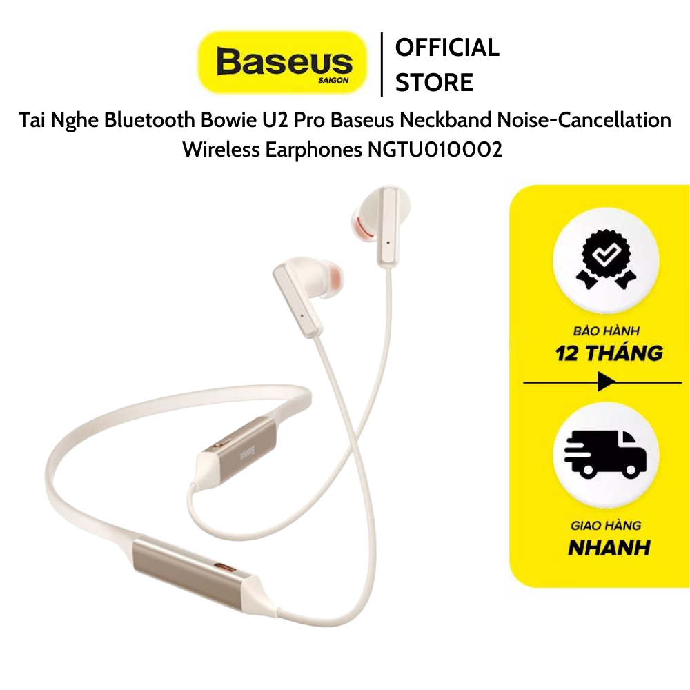 Tai Nghe Bluetooth Bowie U2 Pro Baseus Neckband Noise-Cancellation Wireless Earphones NGTU010002 – hàng chính hãng