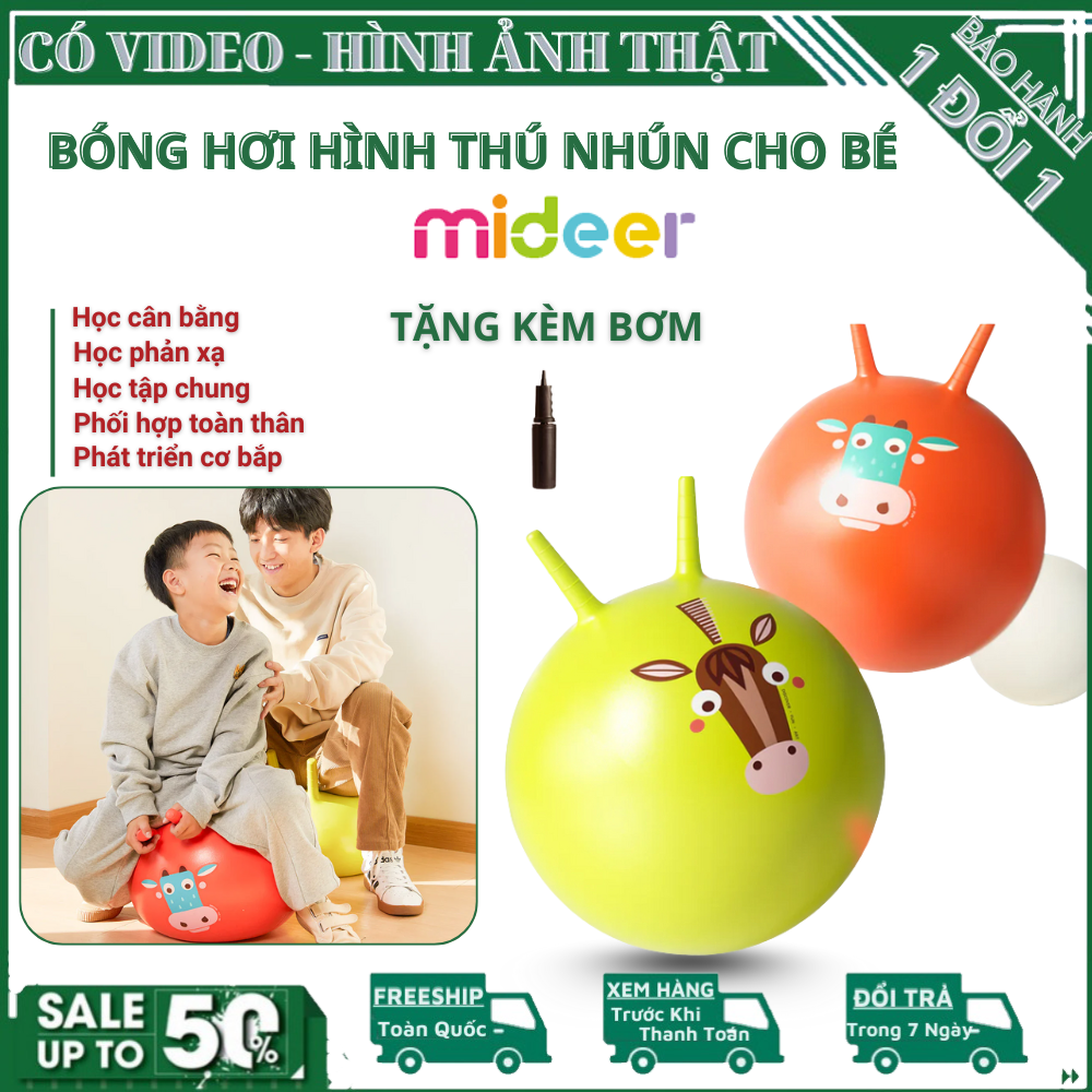 Bóng Hơi Hình Thú Nhún Có Tay Cầm Mideer,Chất Liệu An Toàn,Tăng Cường Khả Năng Giữ Thăng Bằng,Rèn Luyện Giác Quan Cho Bé