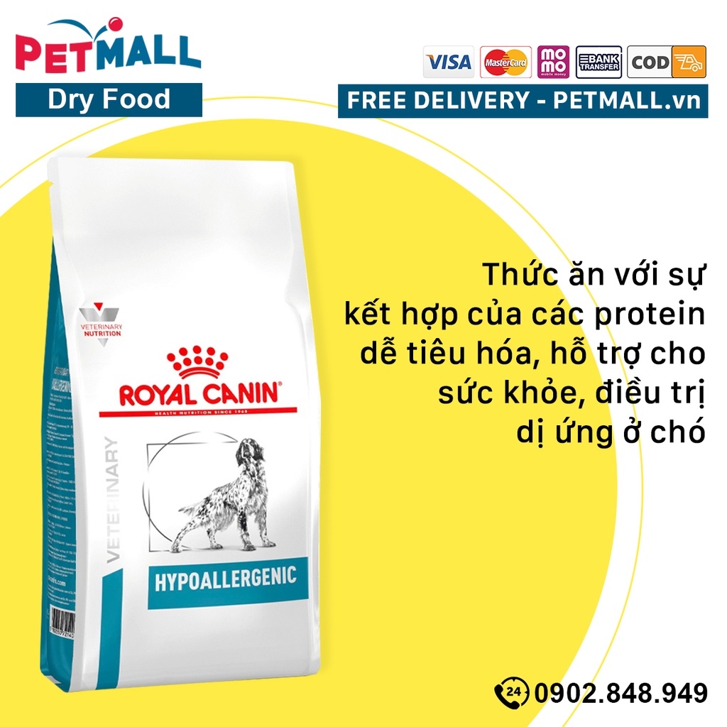 Thức ăn chó Royal Canin Hypoallergenic 2kg - điều trị dị ứng Petmall
