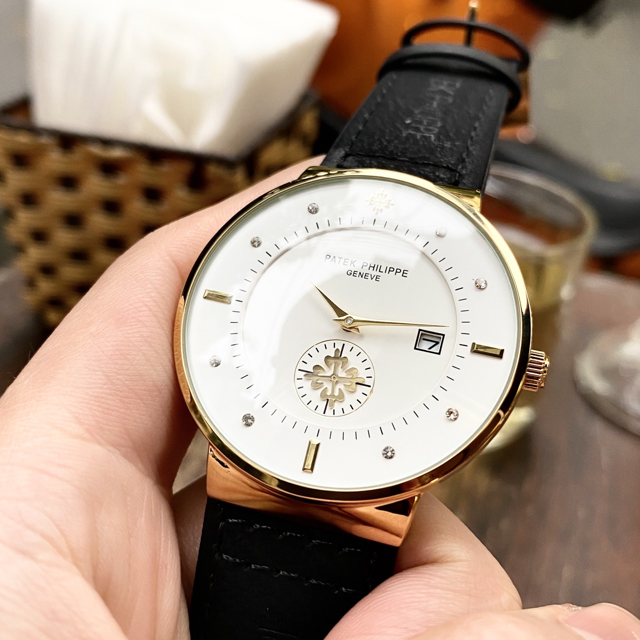 [SALE SỐC] Đồng Hồ Nam PATEK PHILIPPE P018 TRẮNG Chống Xước + Chống Nước + ƯU ĐÃI tặng kèm 1 Vòng tỳ hưu, 2 pin AG4 trị giá 100.000đ