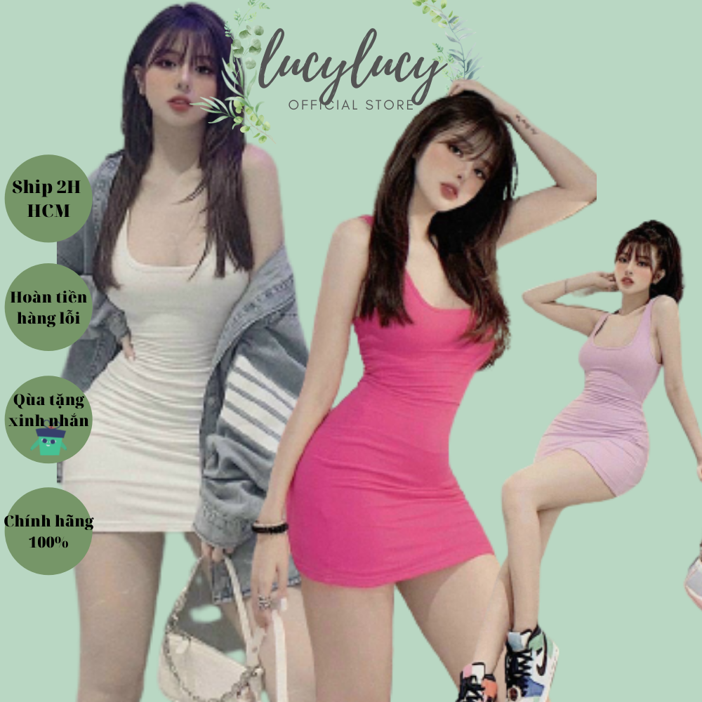 Đầm body nữ ba lỗ chất thun borip dày dặn lucylucy