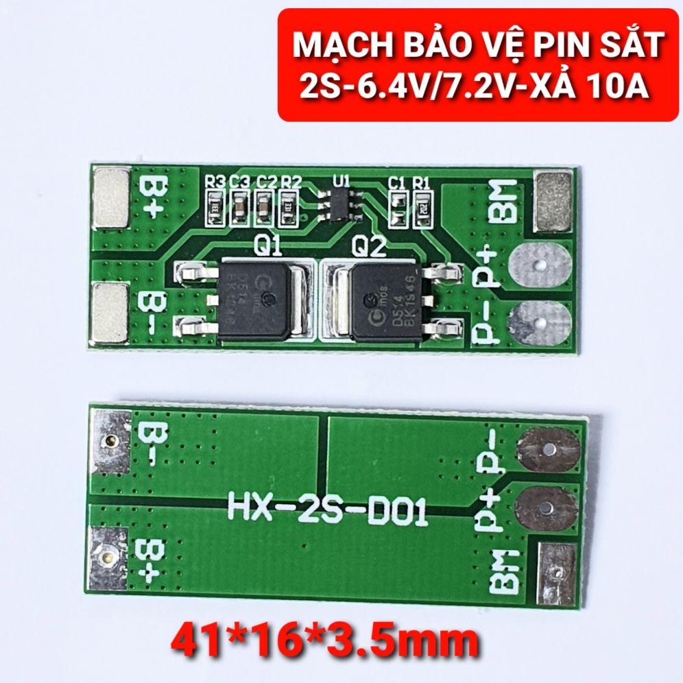 achun.vn - MẠCH BẢO VỆ PIN SẮT 2S - 6.4V/7.2 -  XẢ 10A