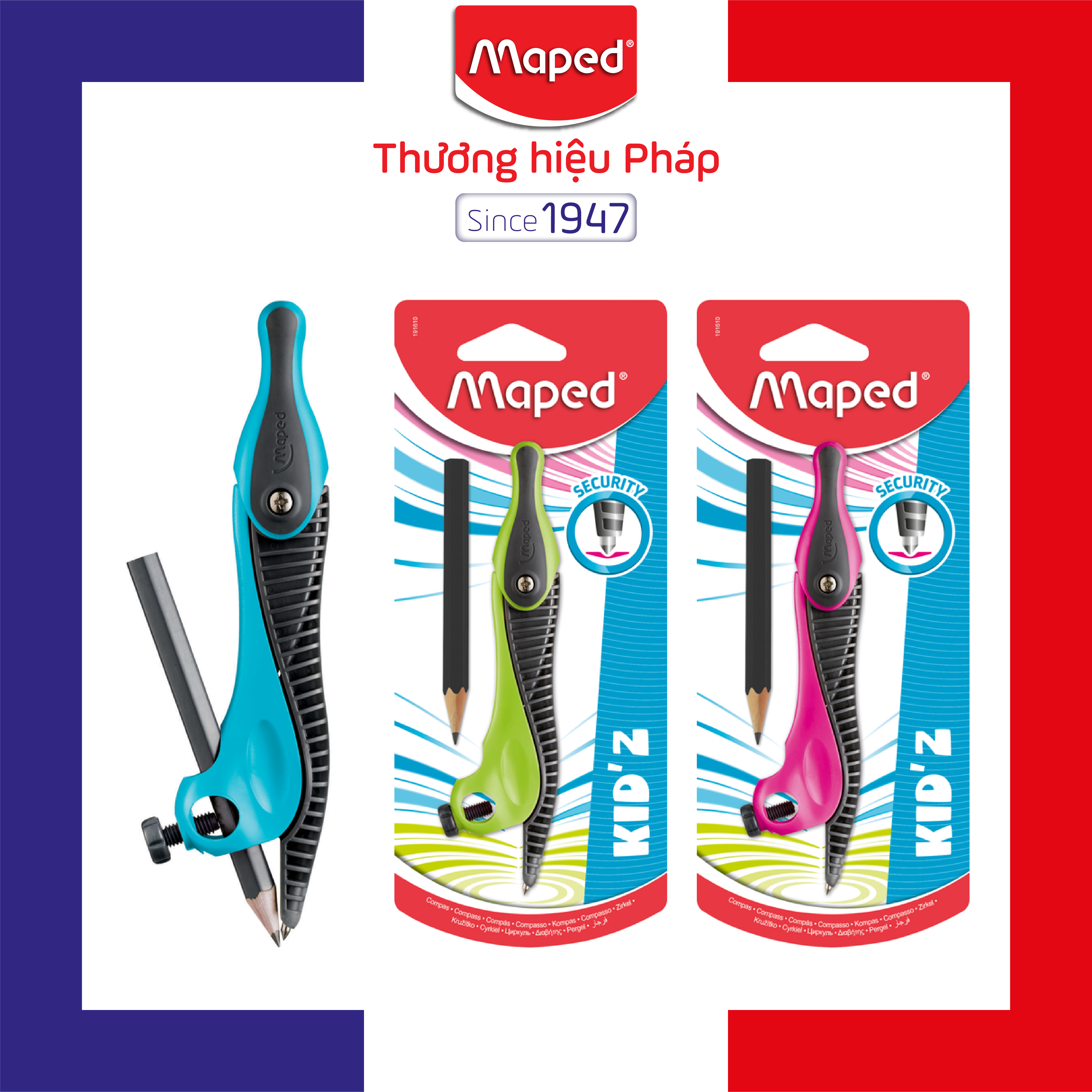 Maped - compa kid'z chì gỗ - 1 vỉ