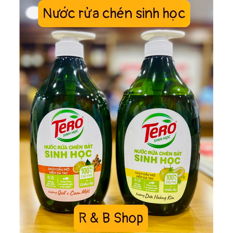 Nứơc rửa chén sinh học Tero 900ml an toàn cho da tay